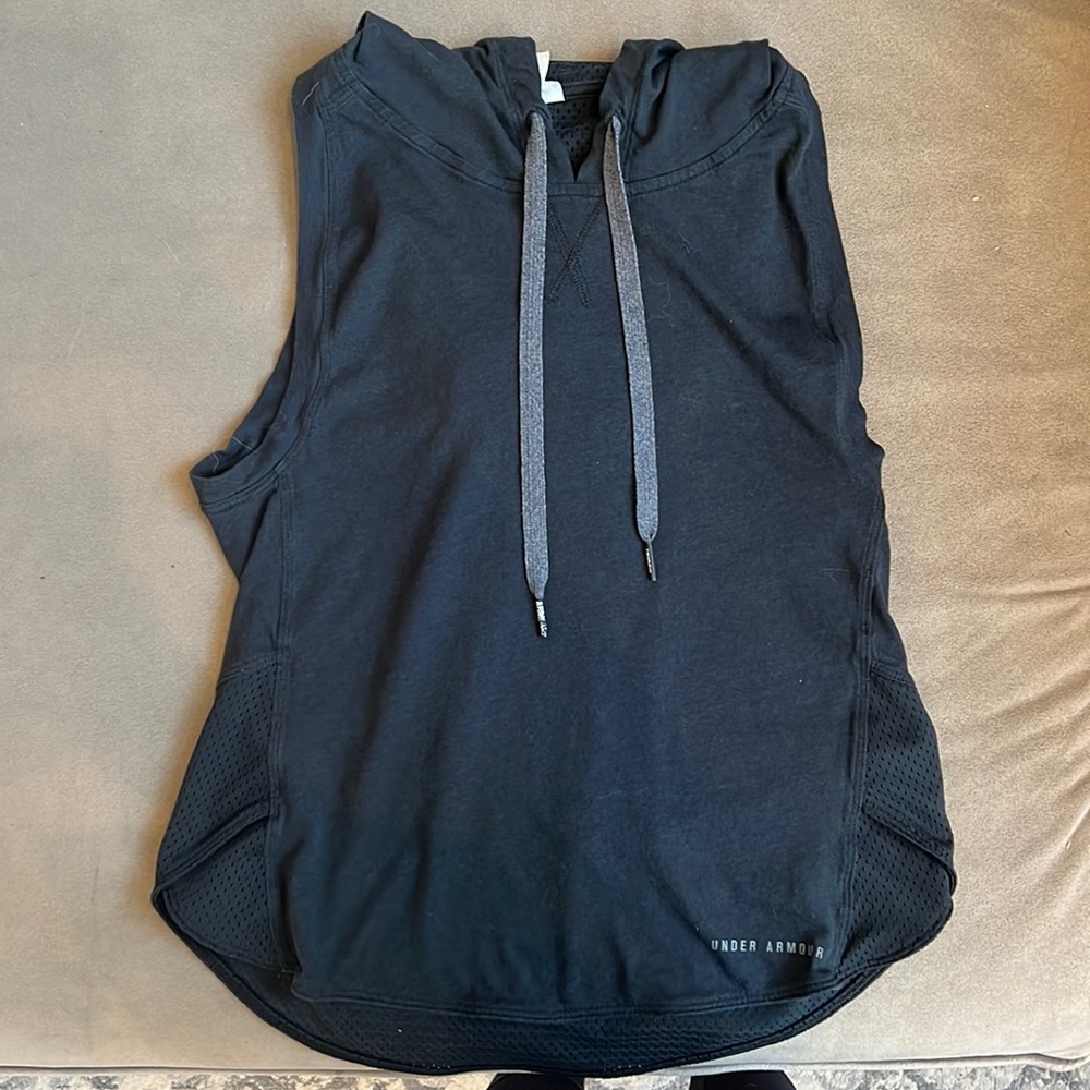 Under armour black hooded tank